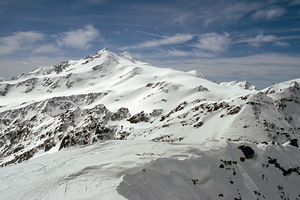 Zufallspitze und Monte Cevedale aus NO von der Madritschspitze