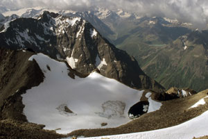 Blick hinab zum obersten Westgrat