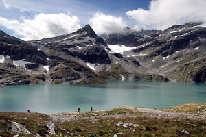 Blick von der Rudolfshütte über den Weißsee