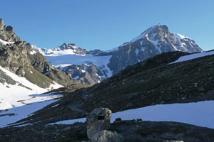 Uja Ciamarella, Blick von der Hütte